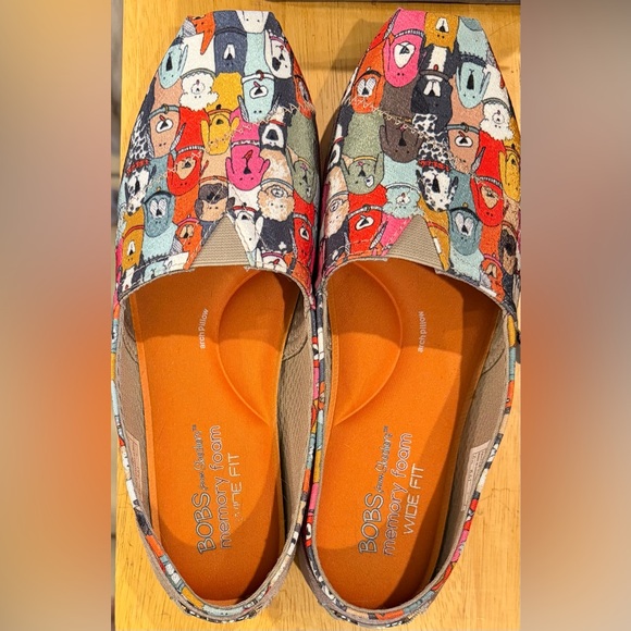 BOBS from Skechers Wag Party Dog Print Slip-On Shoes Women’s 8 Wide Memory Foam - Picture 2 of 10